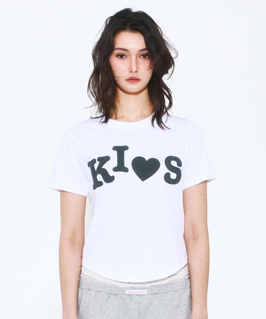Kimseupeulesikoteunmakes Bumpy Kiss Logo T-Shirt White