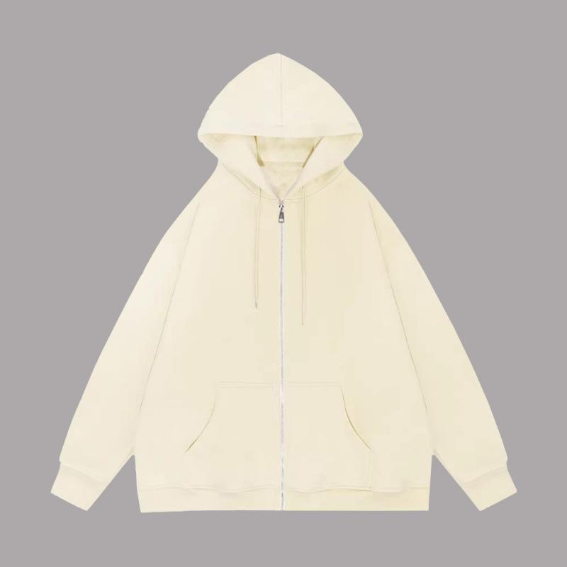 Men's Solid Color Full Zip Hoodie Sweatshirt
