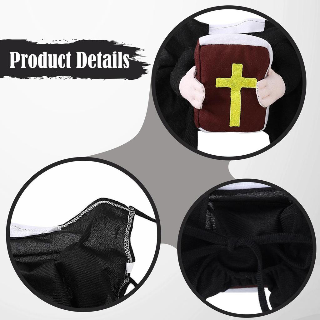 Comfortable Priest Halloween Pet Costume Puppy Party Dress Up for Small Dogs and Cats Pet Accessories Cosplay