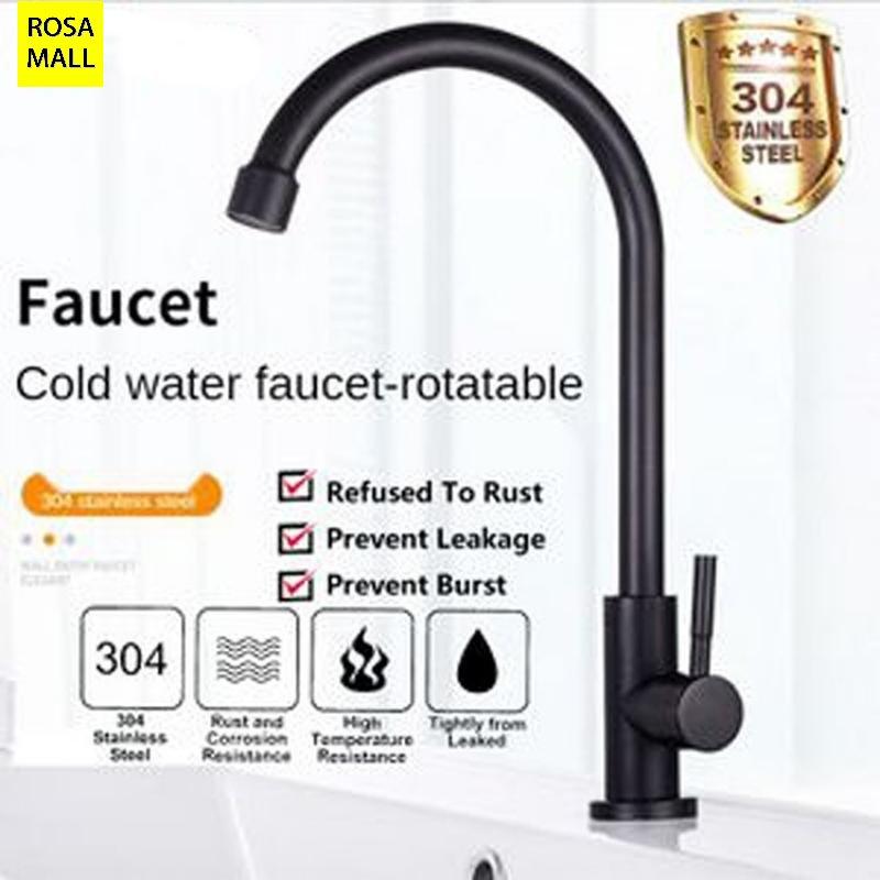

Черный кухонный смеситель из нержавеющей стали. Смеситель для кухни 304. Смеситель для кухни из нержавеющей стали. Одиночный смеситель для холодной кухни.