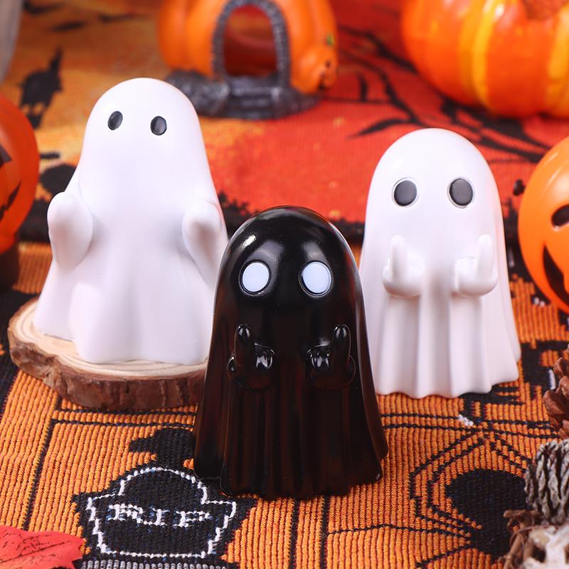 Suport adorabil pentru pixuri fantomă, ornament de birou drăguț de desene animate, statuetă fantomă creativă, jucării, decorațiune de Halloween, cadouri