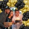 Schwarz Gold Luftballons Girlande Bogen Set Happy Birthday Party Deko Kinder Erwachsene Hochzeit Geburtstagsparty Zubehör Gastgeschenke Jahrestag