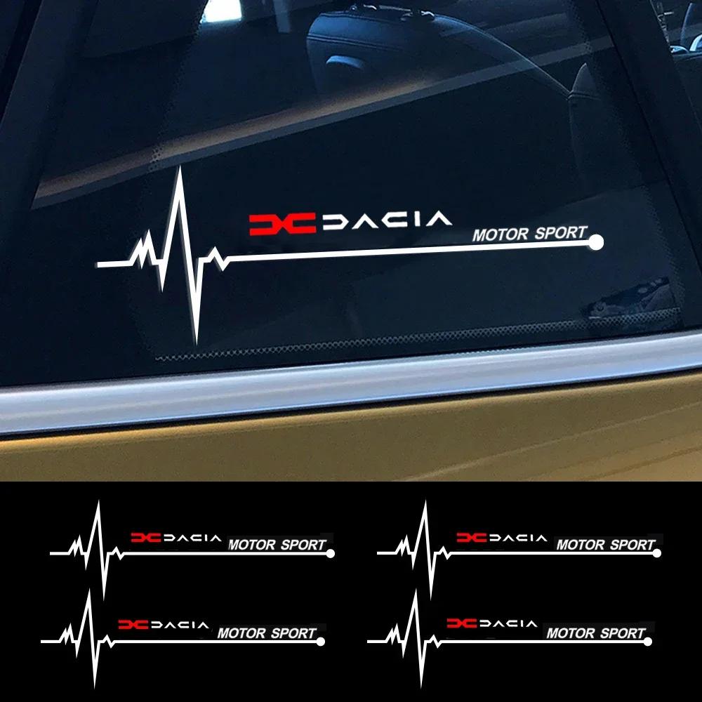 AGVP8 2 Piezas Pegatinas de Ventana Lateral de Coche de PVC Vinilo Impermeable Calcomanías para Logo Renault DACIA Dokker Jogger Duster Logan Sandero Lodgy Spring