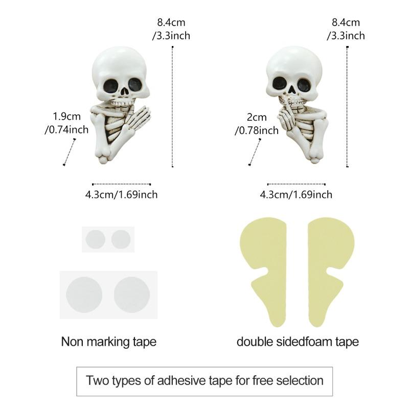 

2025 Halloween Stickers Creative 3D Skull Shaped Switch Sticker For Living Room Bedroom Festival Horror Decorative Stickers 8cm білий