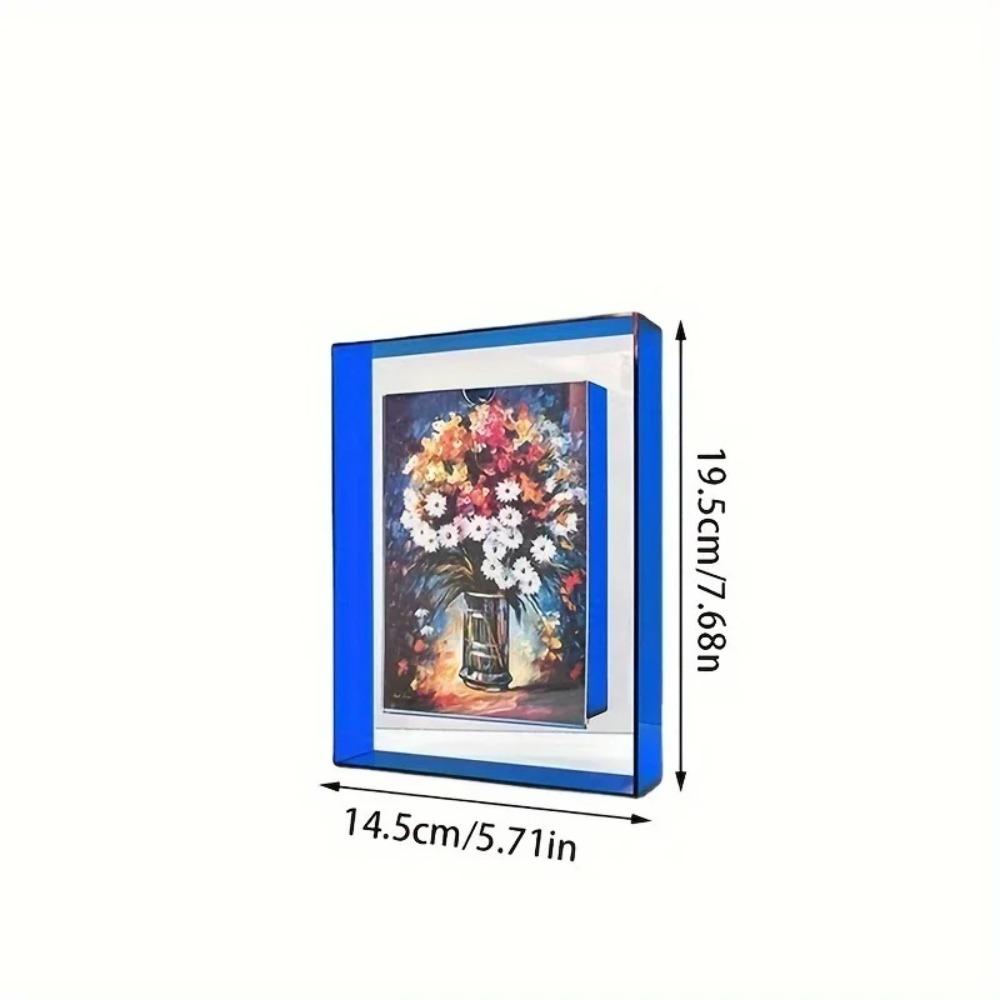 5 Inch Acrylic Photo Frame Floating Colorful Photocard Holder Transparent Wall Mounted Poster Picture Display Stand