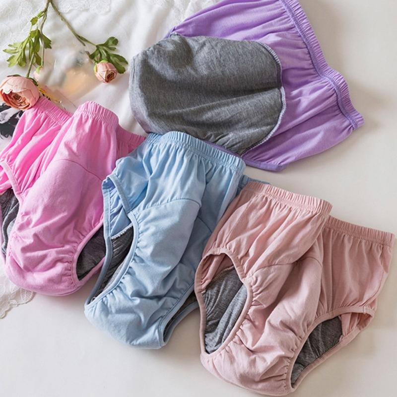 Breathable Washable Adult Incontinence Underwear For Seniors Absorbent Leakproof Cotton Underwear Discreet Comfort Wear