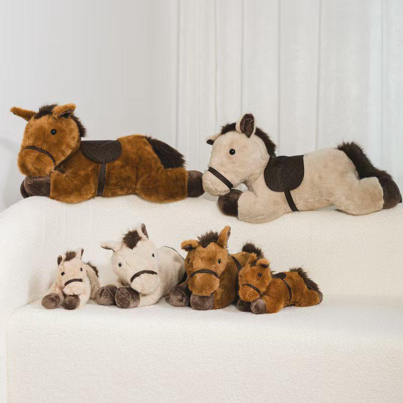 Lying Posture Style Horse Plush Toy Stuffed Animal Horse Toy Home Decor  Favor Farm Props Sofa Backrest Floor Flat