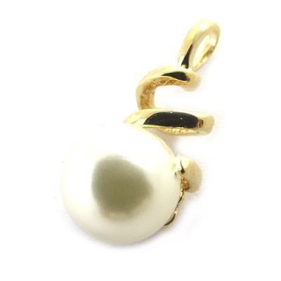 [M7121] - Vergoldeter Anhänger 'Perla' Weiß-Gold