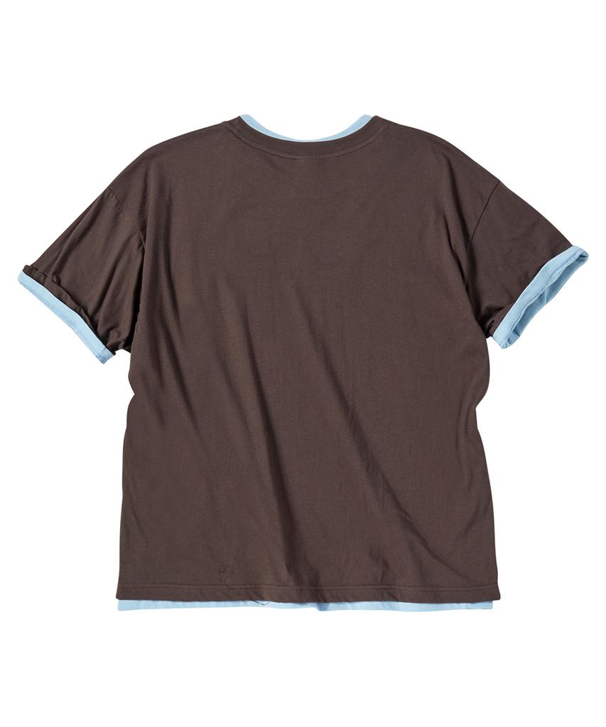 Eontaiteulseoul Untitled Layered Crop Short Sleeve Brown