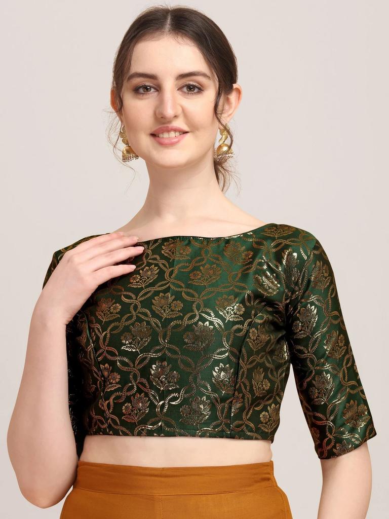 Indian Pakistani Designer Choli Women's Party Wear Ready Made Jacquard Blouse