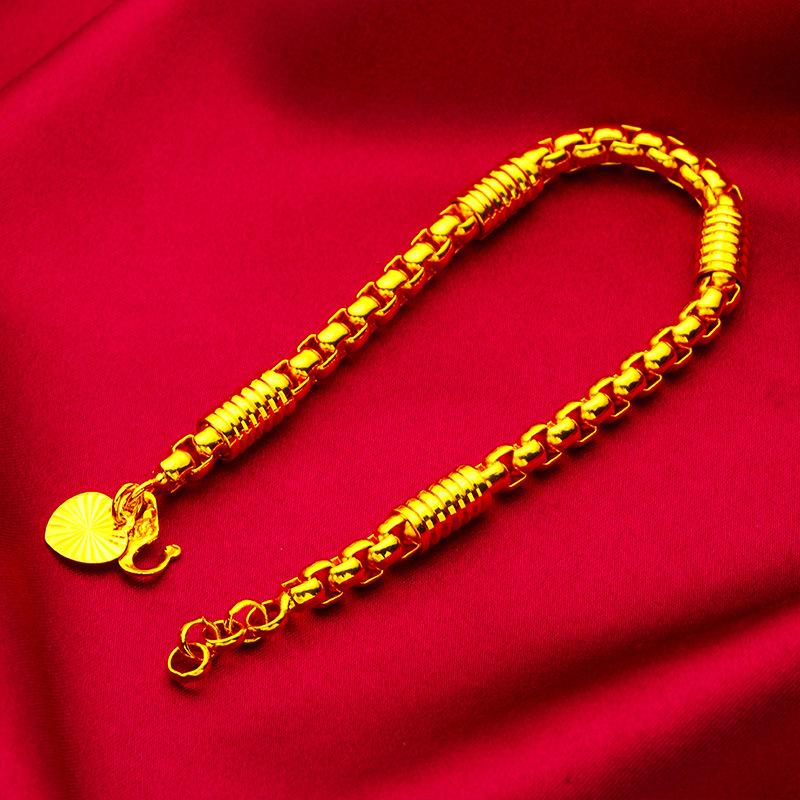 Women's Corn Fashion Thin Bracelet 24K Gold AU999 - Traditional Craft, 3D Corn Pattern, Non-constricting Chain,for Dress Outfits