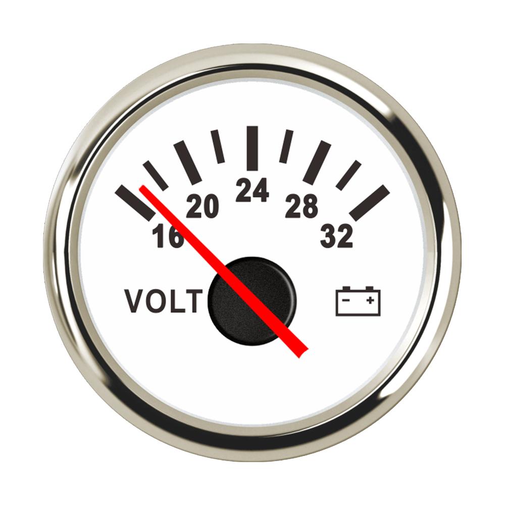 New 52mm Waterproof Voltmeter Universal Volt Gauge Meter 8-16V 16-32V with Red Backlight For Boat Automobile Yacht