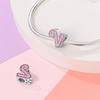 925 Silver Romantic Pink 26 Letters DIY Love Charms Beads Fit Qikaola 925 Original Bracelets Fine Birthday Jewelry Gift