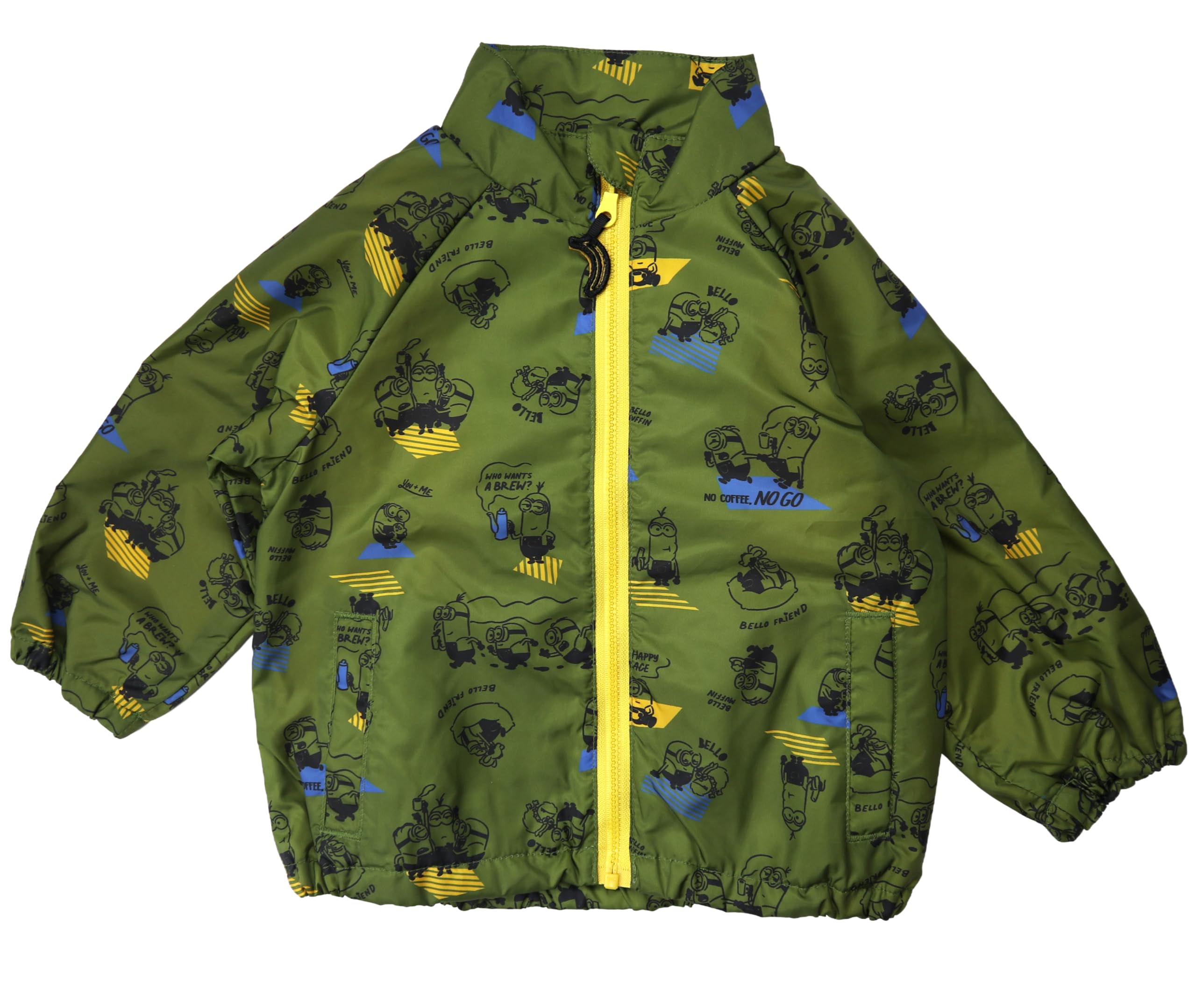 

Takihyo Minions Windbreaker Outerwear, All-Over Print, Kids Clothing, Boys and Girls, Khaki