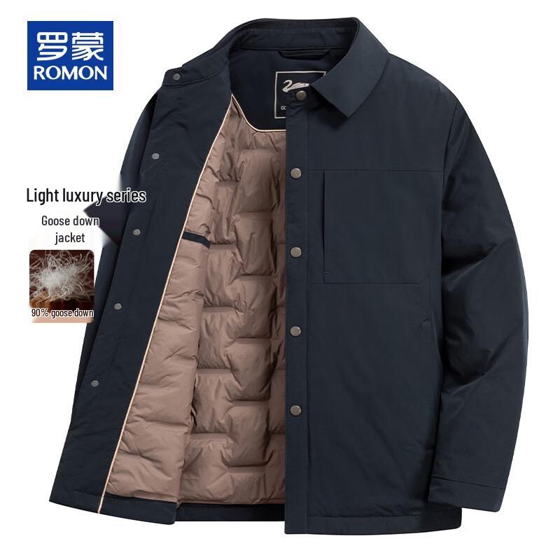 ROMON Men s Casual Goose Down Lapel Jacket 2XL
