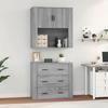 Buffet haut - Maison Exclusive - Sonoma gris - Bois d'ingénierie durable - Fixation murale