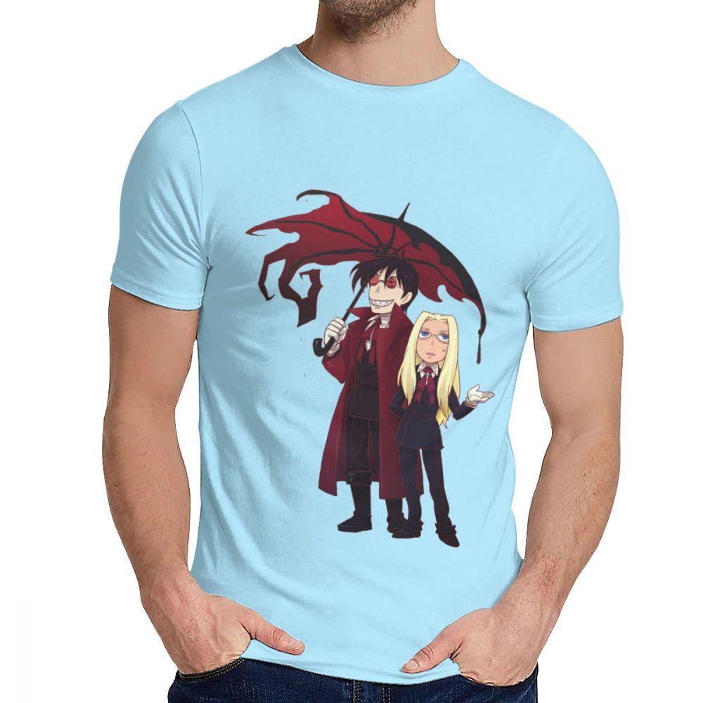 Streetwear Hellsing And Alucard Cartoon Style Tee Shirt For Men Crazy Great T Shirt O Neck