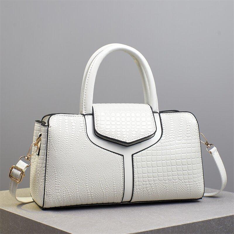 Neue Handtasche mit Krokodilmuster, modisches Spleißen, Muttertasche, modisch, hochwertig, zum Pendeln, Umhängetasche, trendy