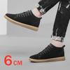 Genuine Pig Leather Fashion Height Increasing Sneakers Men All-match Casual Shoes Increase Insole 6cm Luxury Brand Lift Men Shoe