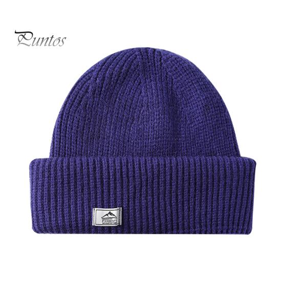 Men Winter Hat Knitted Thick Stretchy Piled Hat Solid Color Ear Protection Multiple Folding Styles Warm Daily Wear Cap Outdoor Skiing Skating Headwear