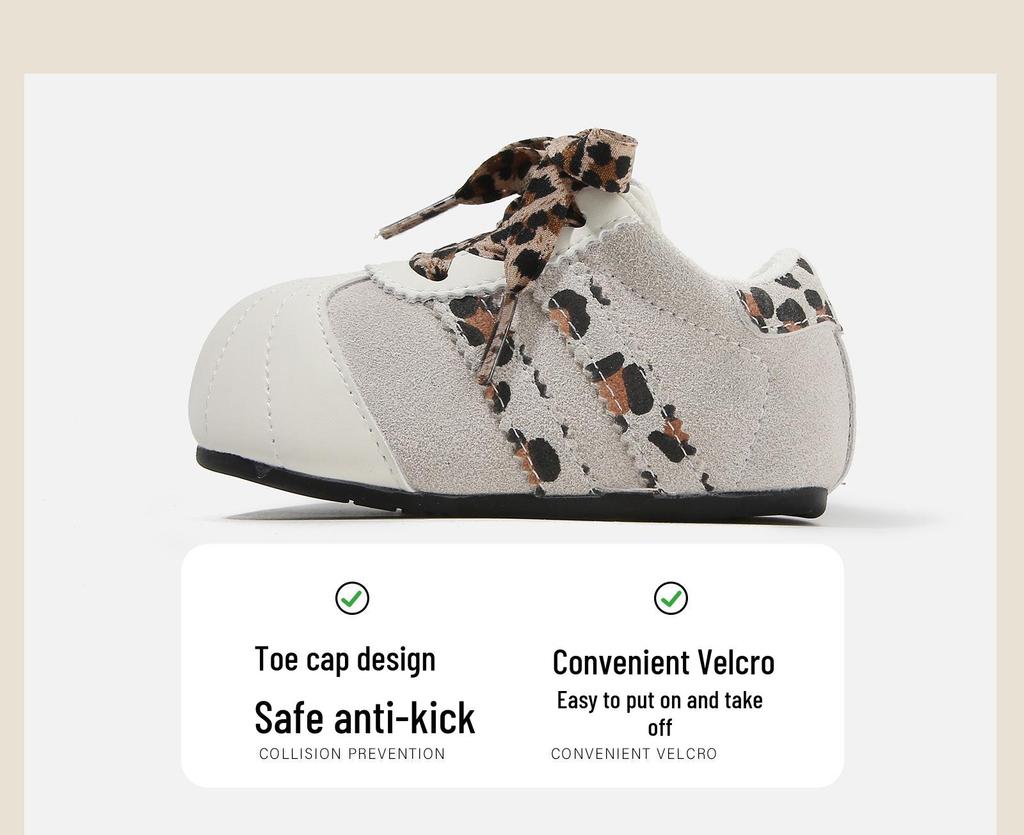 2026 Children's Leopard Print Retro Sports Shoes - Versatile Pre-Walking Casual Sneakers for Boys and Girls