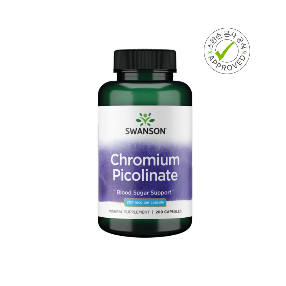 Swanson Chromium Chromium Picolinate 200mcg 200 Capsules Picolinate 1 pcs