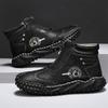Fashion Outdoor Casual Leather Men's Boots Non-slip Hiking Climbing Boots Retro Style Comfortable Man Ankle Botas Leisure Walk Footwear