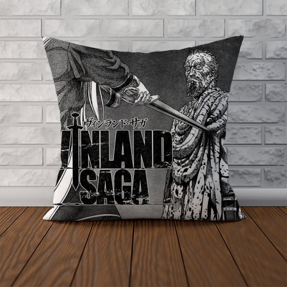 Anime VVinland Saga Pillow Case For Car Sofa Decorative Home Doublesided Print Plush Square Throw Pillow Cushion Cover