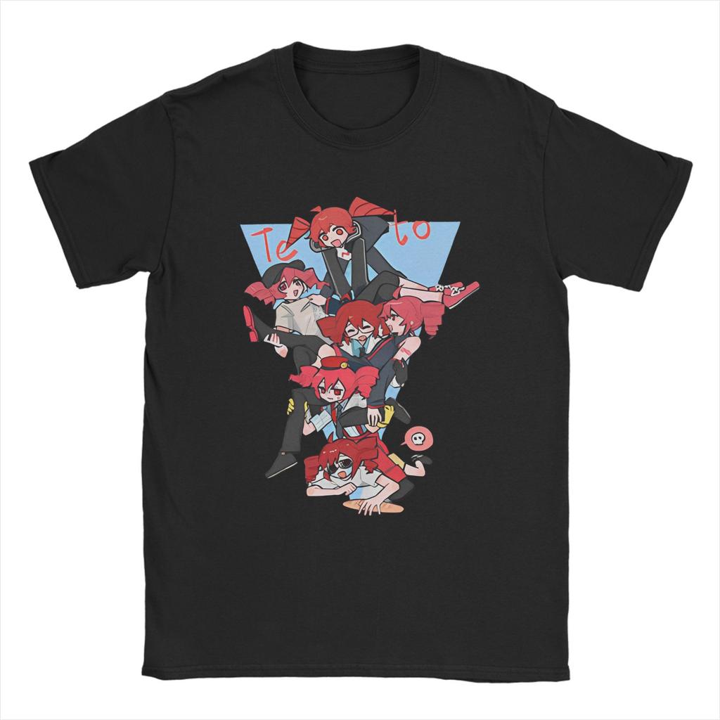 Anime Kasane Teto T-Shirt Hipster T-Shirty Krótki Rękaw Streetwear Topy Plaża Czysta Bawełna Okrągły Dekolt Oversize Top T-Shirty