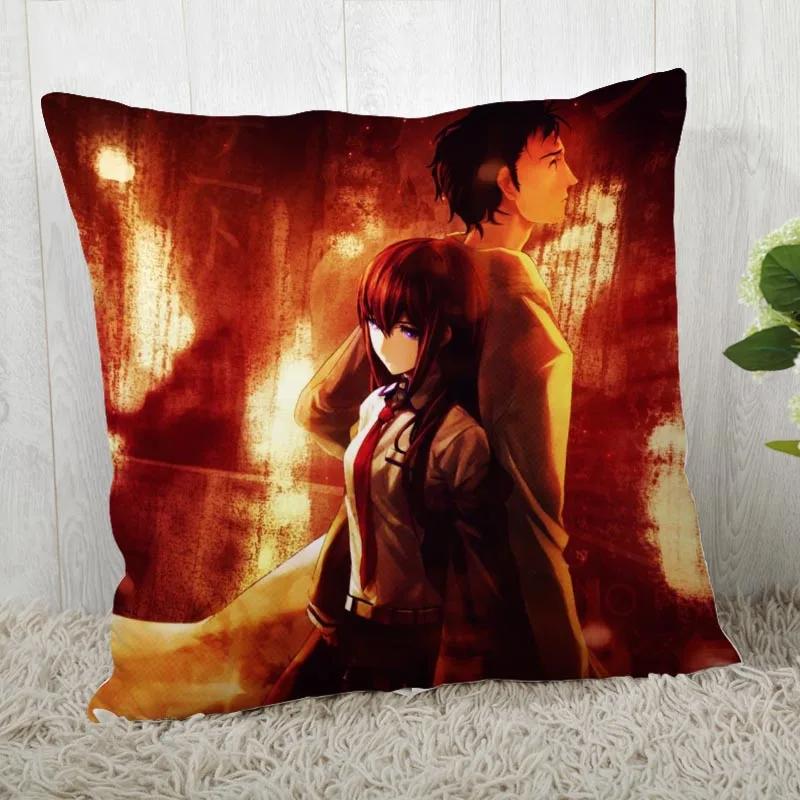 Steins Gate Pillow Cover Customize Pillow Case Modern Home Decorative Pillowcase For Living Room 45X45Cm A19.12.13