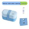 Microwaveable Japanese Double-Layer Bento Box - Portable, Sealed & Divided for Office Workers