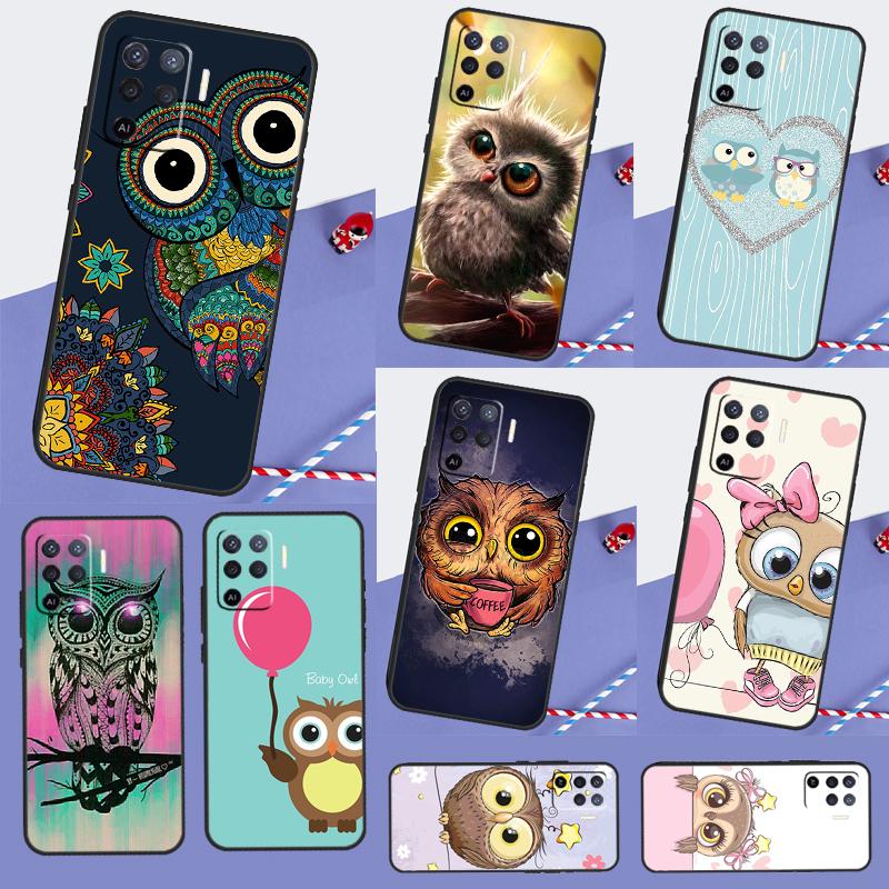 Cute Cartoon Owl Case For Oppo A79 A18 A38 A58 A78 A98 A40 A60 A80 A16 A76 A96 A15 A74 A94 A54 A17 A77 Cover