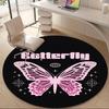 1pc Butterfly Pink Office Round Area Rug, Indoor Mat Suitable ForOffice, Under Office Chairs Bedroom Living Room Home Decor, Room Deco Q029