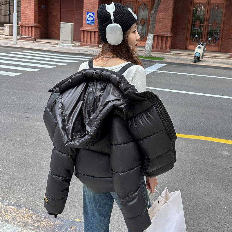 

Хлебное пальто Черное золото Короткое пуховое хлопковое пальто Женское Новое зимнее пальто Толстая хлопковая куртка XXL чёрный