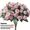 10-Head Artificial Rose Bouquet for Weddings and Parties