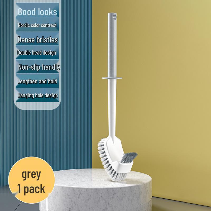 Wall-Mounted Bathroom Toilet Brush Set with Base - No Dead Corner Cleaning Solution