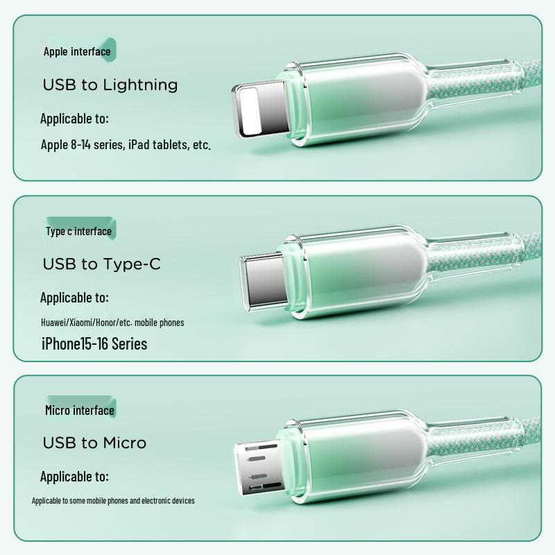 3-in-1 Fast Charging Cable for Apple, Huawei, Xiaomi Devices