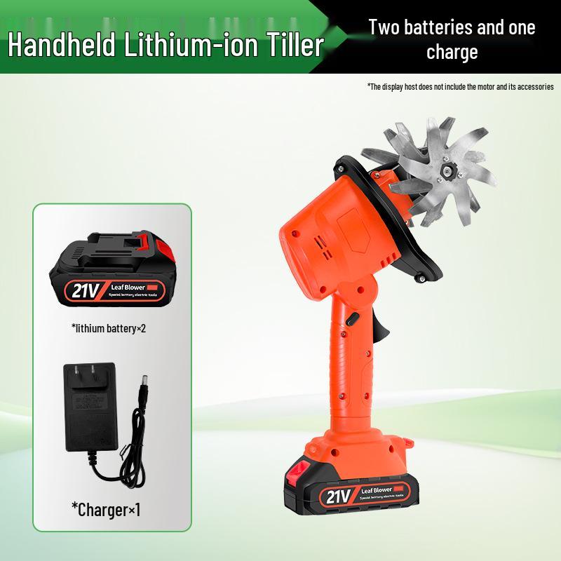 Portable Wireless Electric Tiller: Handheld Lithium Micro Tiller with Extension for Home Gardening