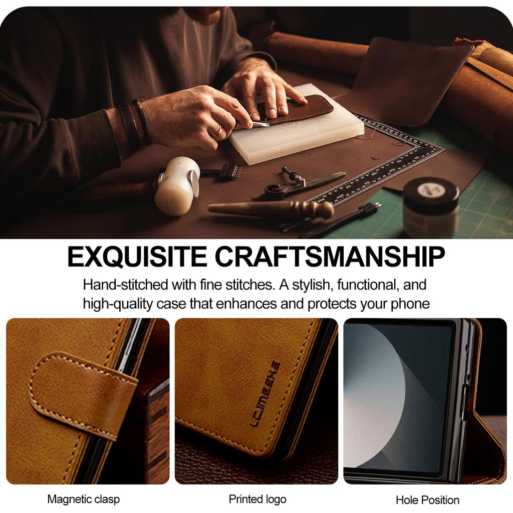 Luxus Business Magnetkartenfach Geldbörse Leder Handyhülle für Samsung Galaxy Z Fold 7 6 5 4 3 Buch Dünne Tasche Ständer Abdeckung