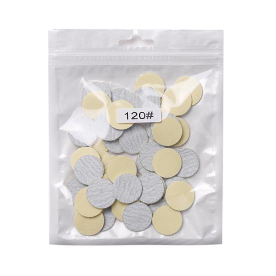 Yousheng 50Pcs Pedicure Sandpaper Safe Self-adhesive 15mm Nail Polishing Disc Replacement Sandpaper for Household