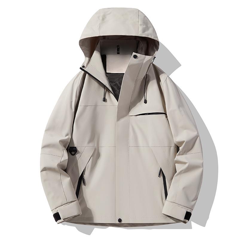 Spring & Autumn Waterproof Hooded Windbreaker for Men and Women - Casual Outdoor Workwear & Mountaineering Jacket
