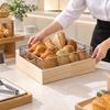 Wooden Food Display Box with Open Top Compact Rectangular Sturdy Countertop