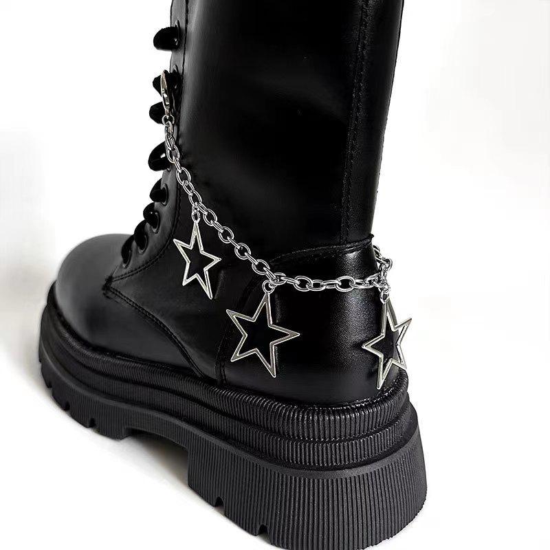 Retro Five-Pointed Star Pendant Chain Shoe Accessories for Martin Boots