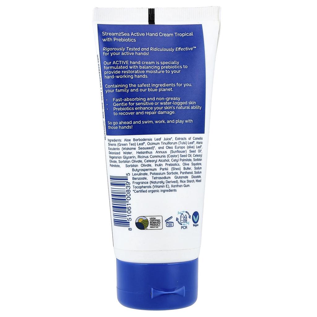 Stream2Sea, Active Hand Cream, Tropical, 90Ml(3Fl Oz)
