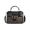 Morgan Series 21 Classic Monogram Print Flap Closure Studded Leather Shoulder Crossbody Handbag Small Women Handbags Brown Black CF322-IMOSN