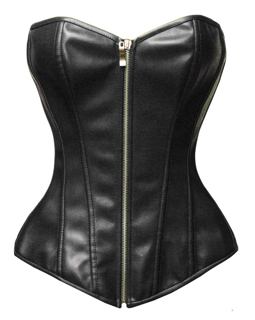 Faux Leather Corset Shapewear [BS Lingerie] Ladies' (3L, Black)