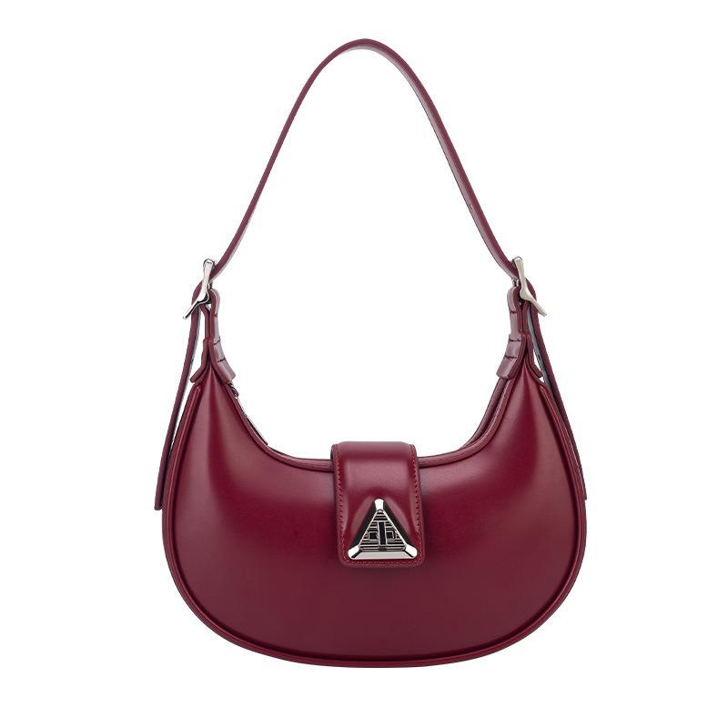 

Leather crescent bag baguette underarm bag women s new summer versatile niche design shoulder messenger bag