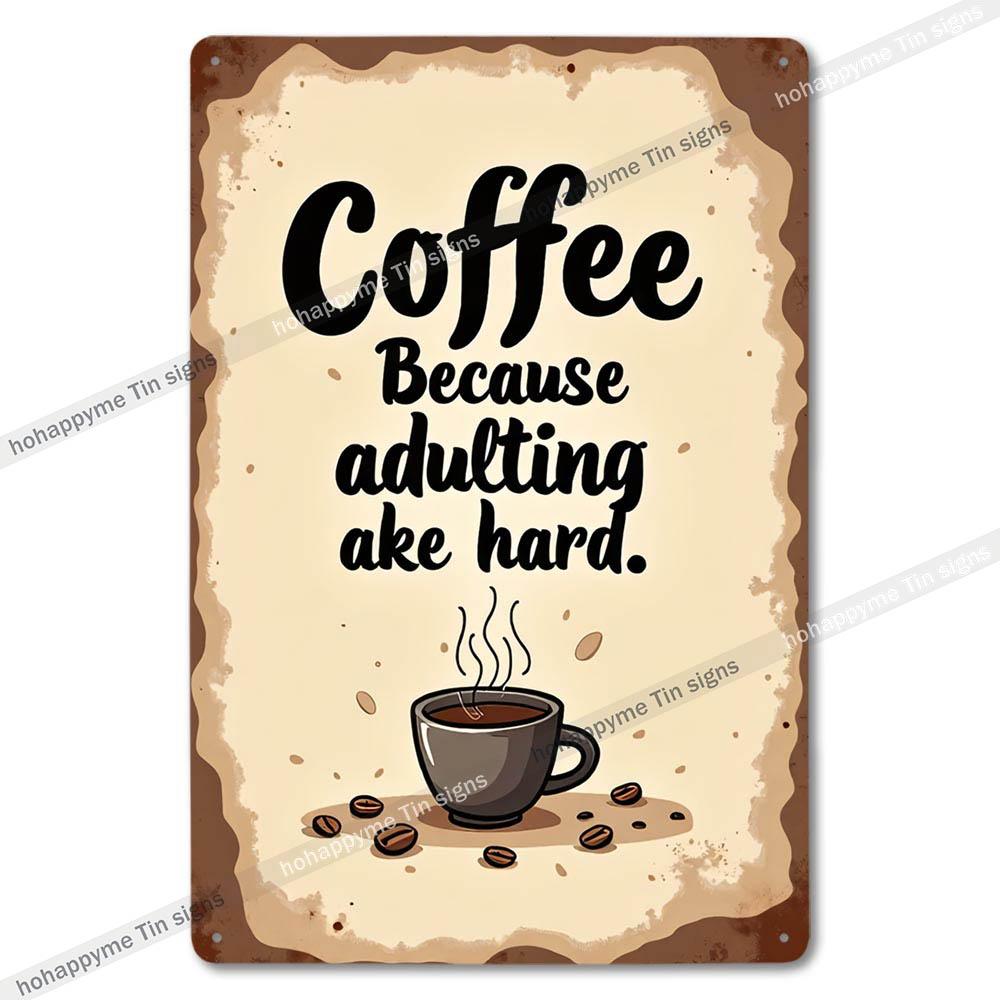 Retro Coffee Metal Tin Sign Vintage Wall Art Decor Grinder Decorative Kitchen Dining Room Home Decor Gift Idea