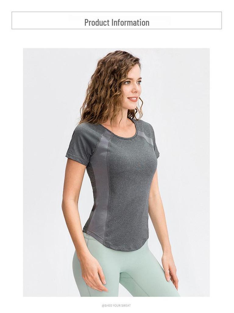 Women's Short Sleeve Mesh Yoga T-Shirt – Breathable, Quick-Dry, High Elastic Fitness Wear