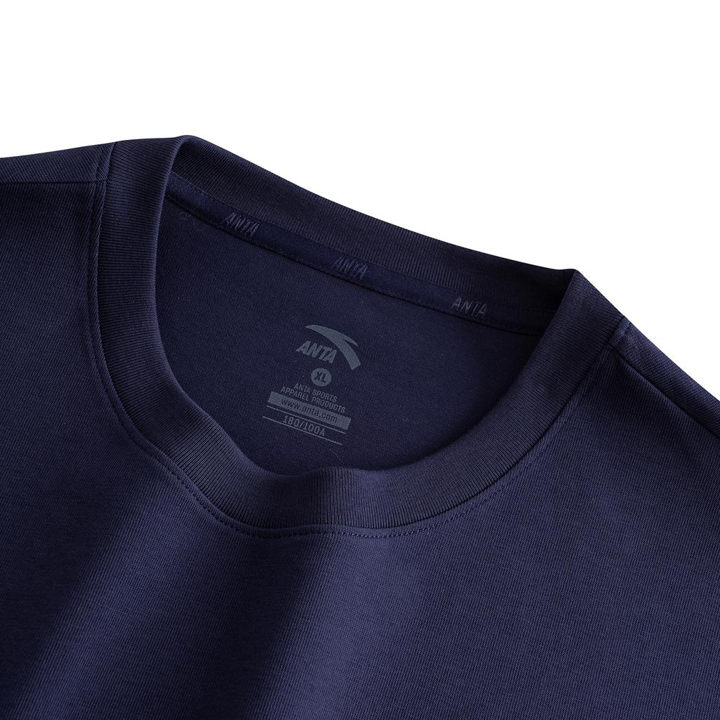 Anta Short Sleeve Knitted T-Shirt Summer 2026 Unisex Tops Dark-Blue 972628113-1